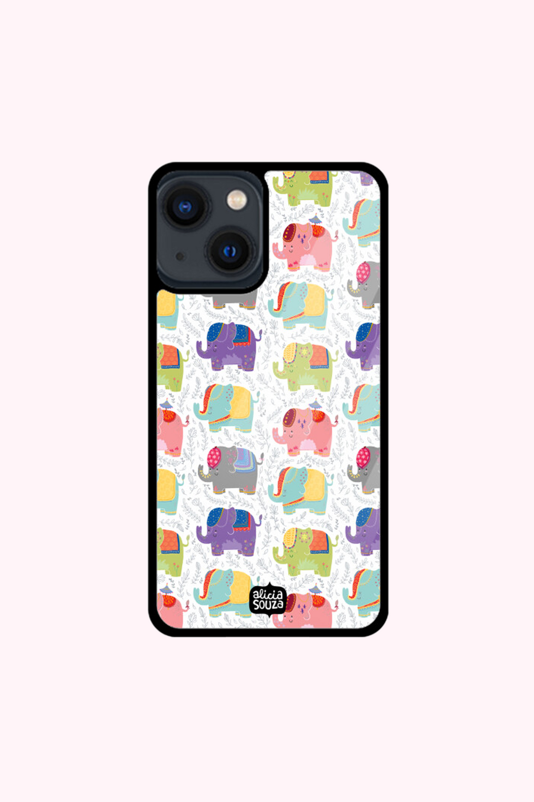 Happy Elephants Glass iPhone Cover
