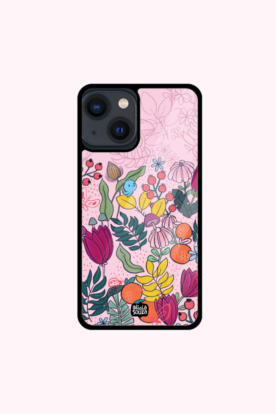 Birdie Floral Glass iPhone Cover