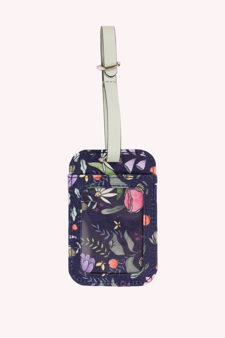 Purple Floral Luggage Tag