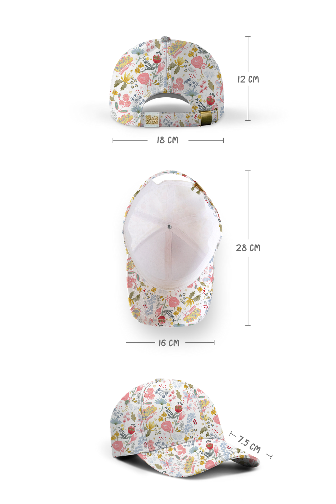 White Floral Cap