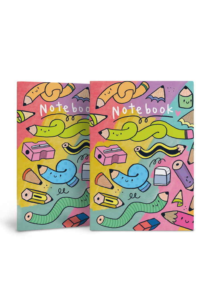 Squiggly Pencils Saddle Stitch Notebook - Combo of 2