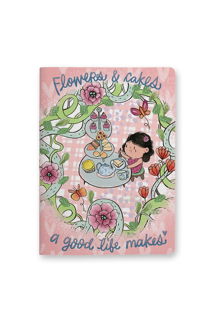 Flower and Cakes Saddle Stitch Notebook