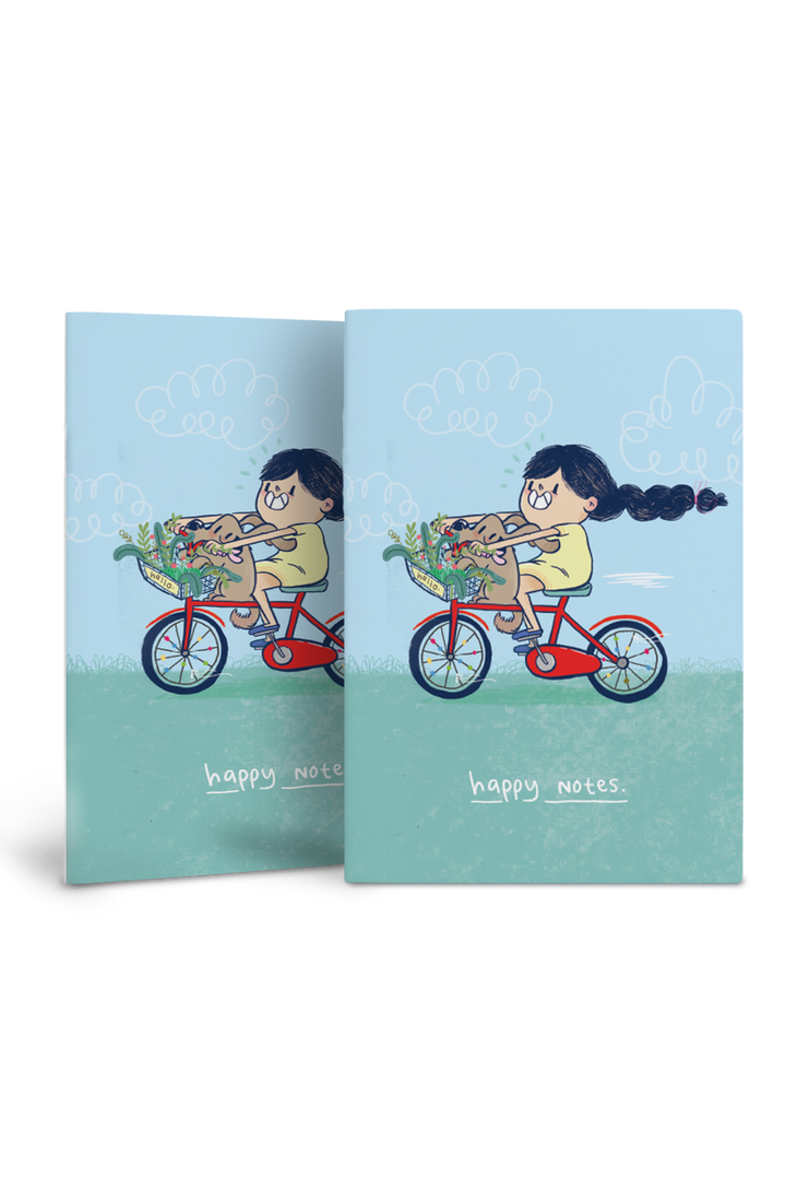 Happy Notes Saddle Stitch Notebook - Combo of 2