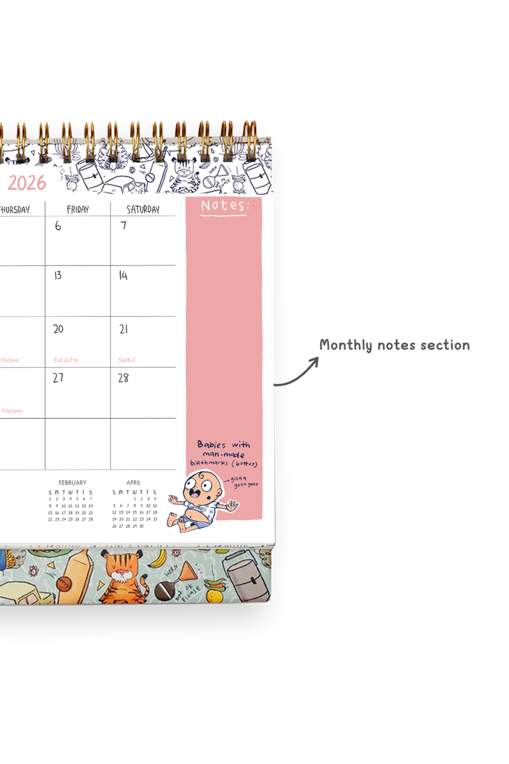 2026 Endearing Desk Calendar