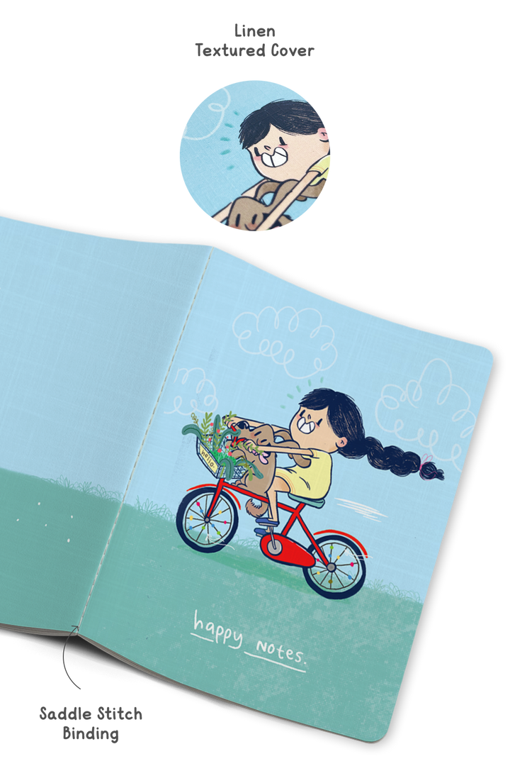 Happy Notes Saddle Stitch Notebook