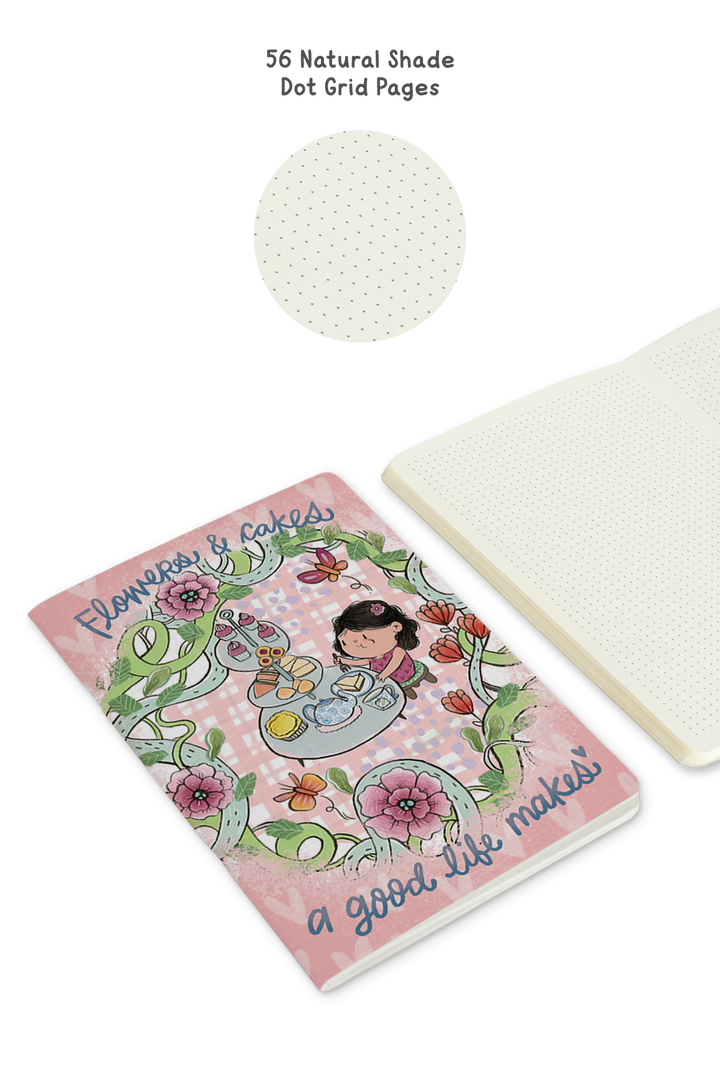 Flower and Cakes Saddle Stitch Notebook