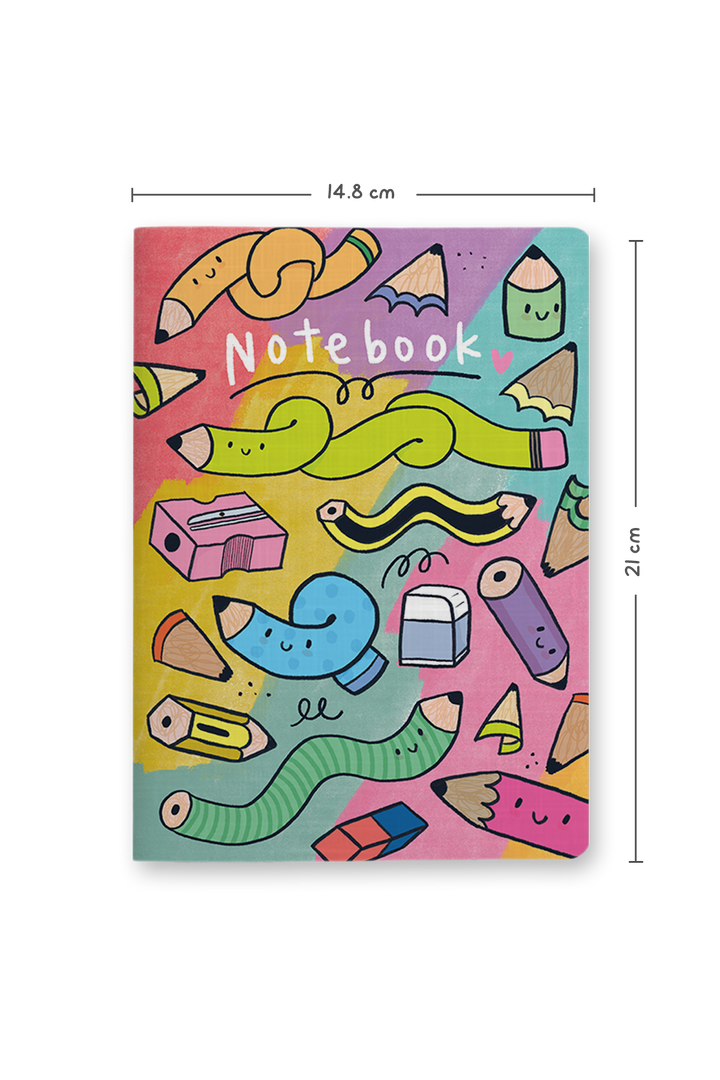 Squiggly Pencils Saddle Stitch Notebook