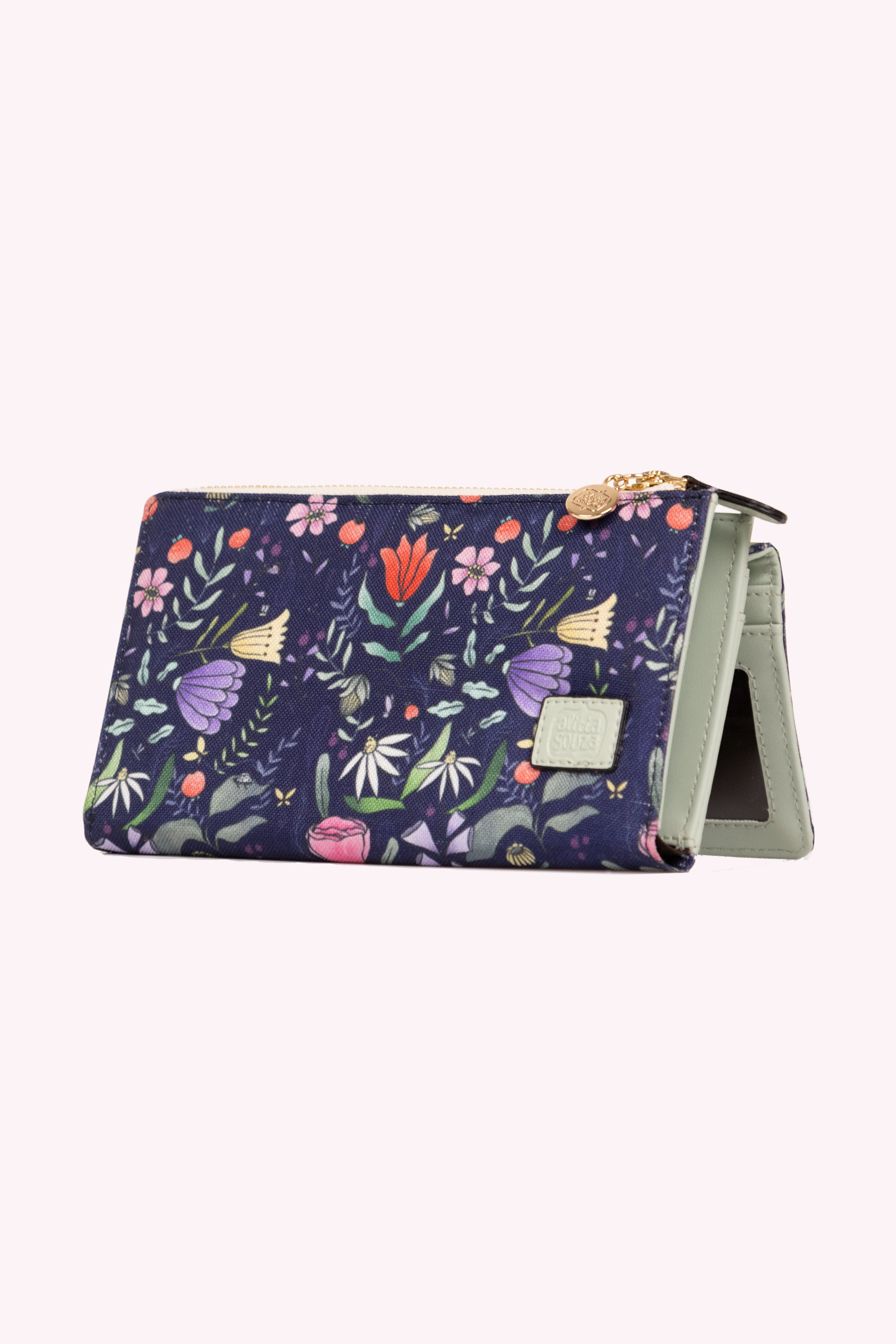 Purple floral outlet purse