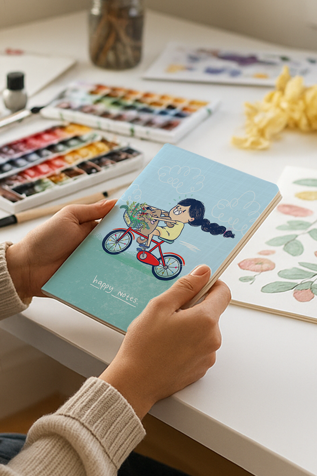 Happy Notes Saddle Stitch Notebook