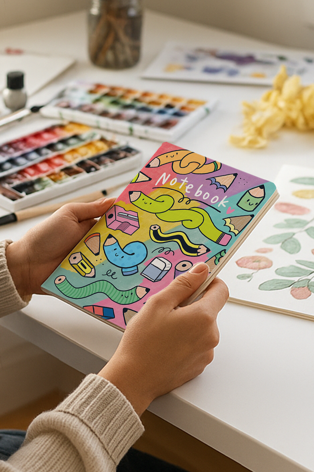 Squiggly Pencils Saddle Stitch Notebook