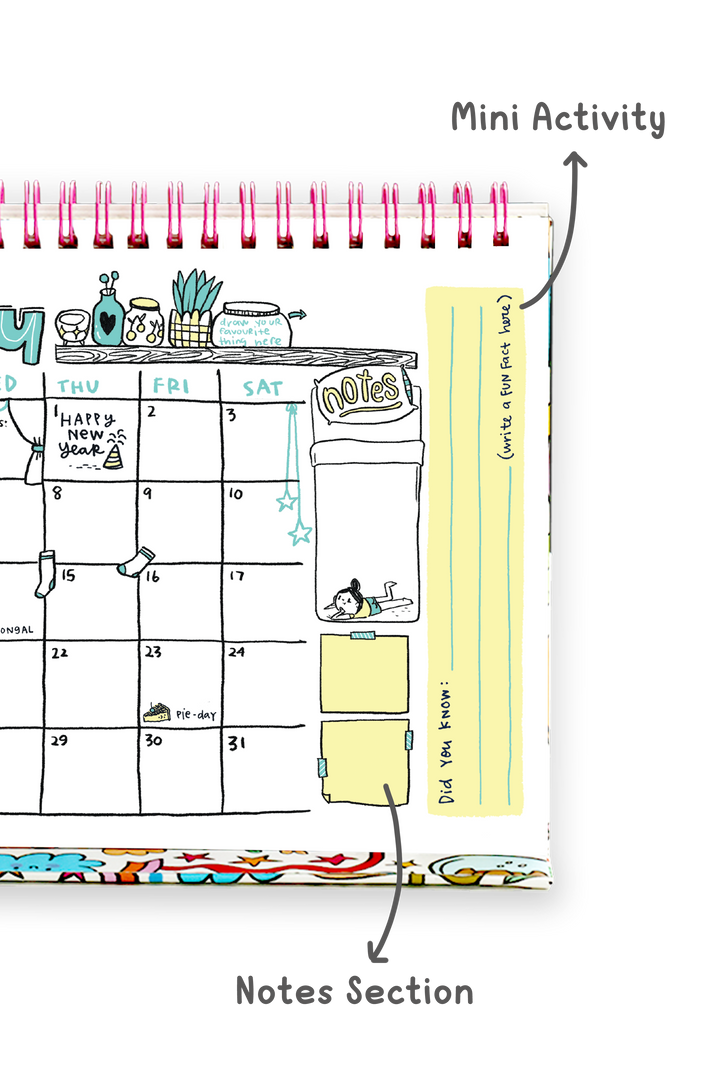 2026 Calendoodler 2-in-1 Desk Calendar + Notebook