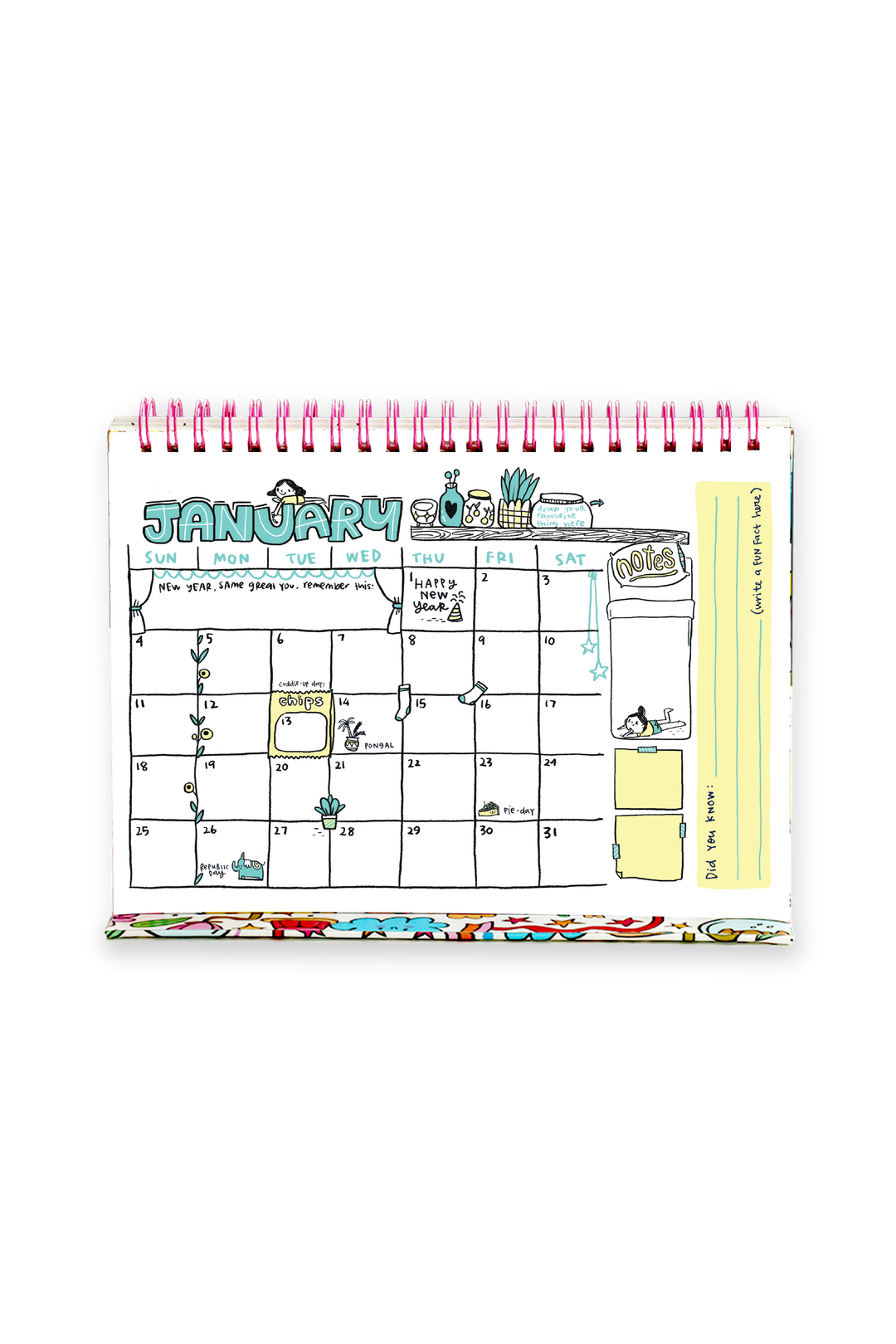 2026 Calendoodler 2-in-1 Desk Calendar + Notebook