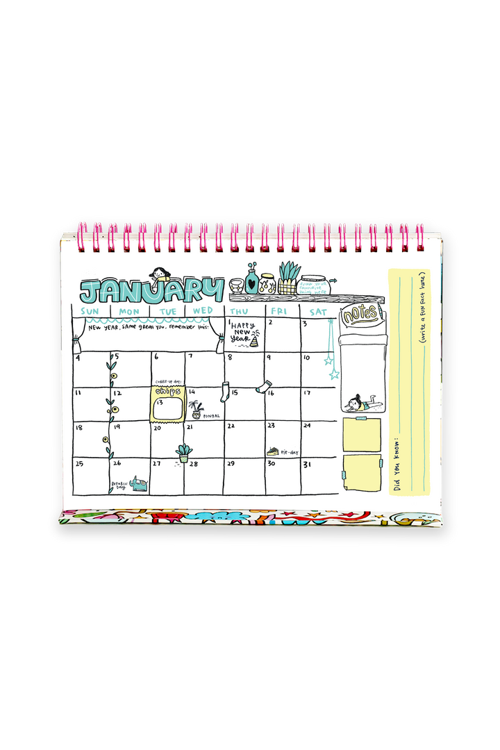 2026 Calendoodler 2-in-1 Desk Calendar + Notebook