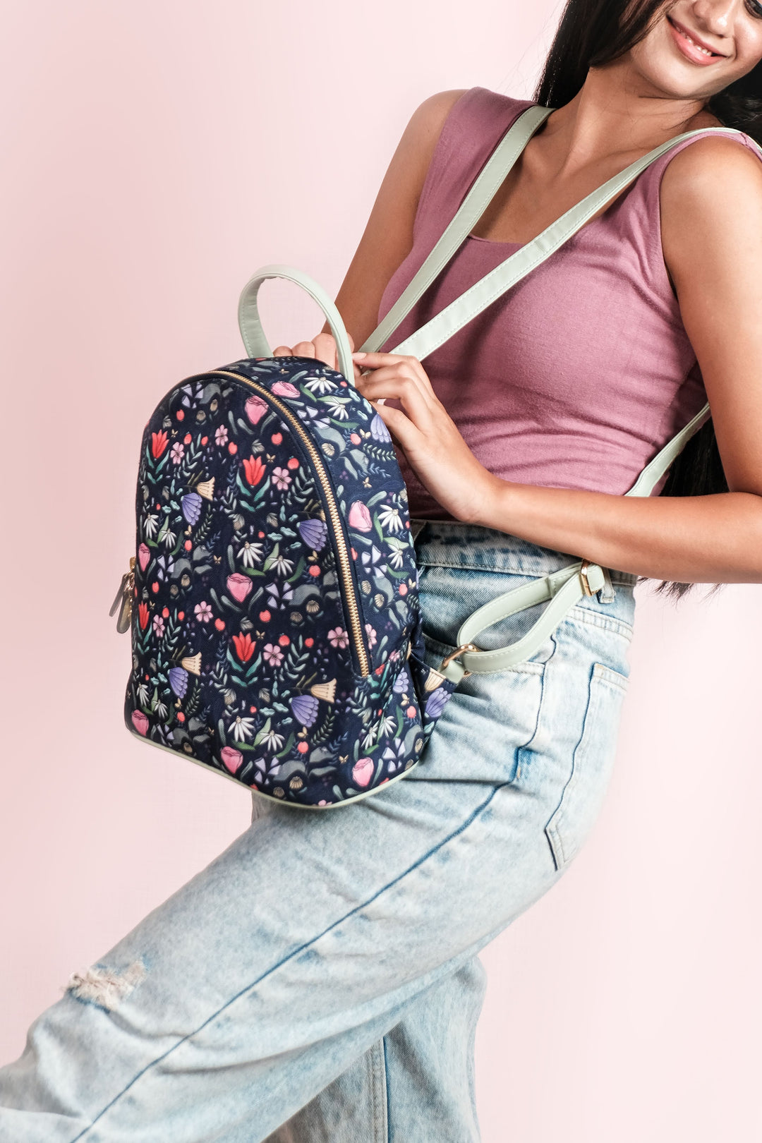 Purple Floral Backpack