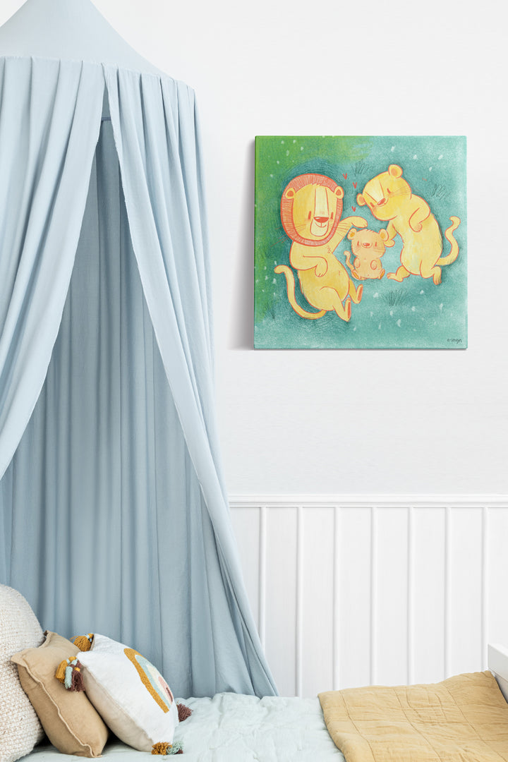 Lion Family Canvas Wall Art