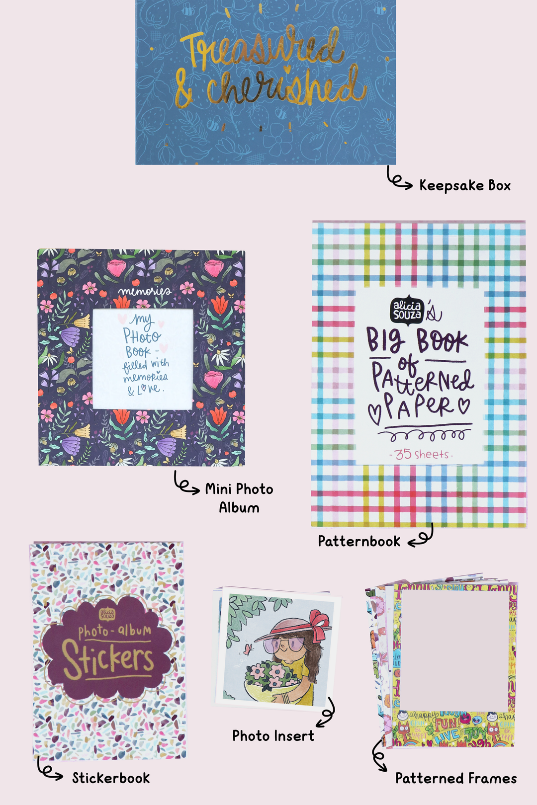 Purple Floral Mini Photo Album Combo