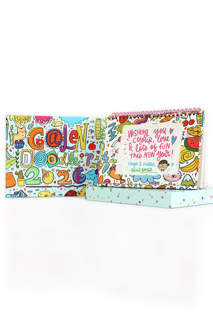 2026 Calendoodler 2-in-1 Desk Calendar + Notebook