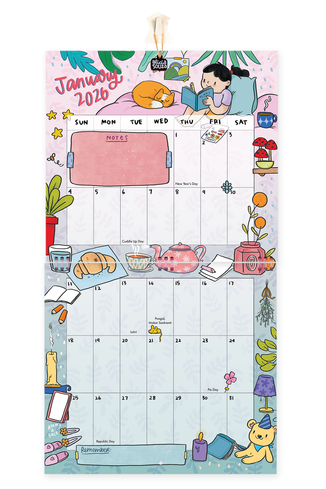 2026 Everyday Happiness Wall Calendar
