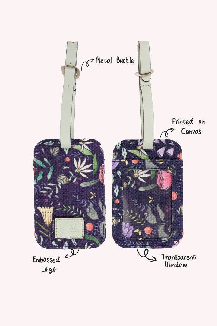 Purple Floral Luggage Tag