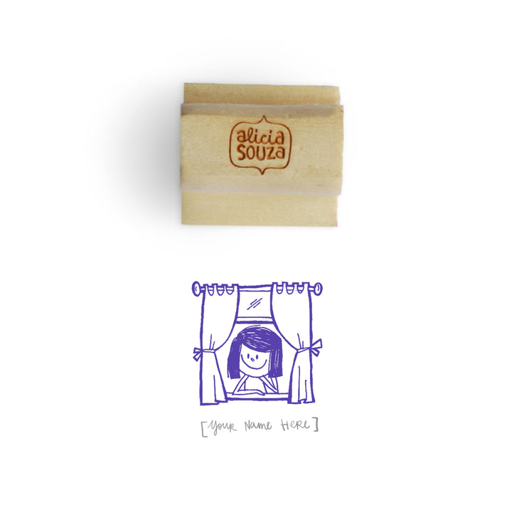 Window Girl Name Custom Stamp