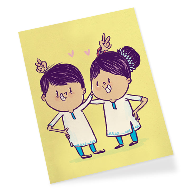 Bro And Sis Greeting Card