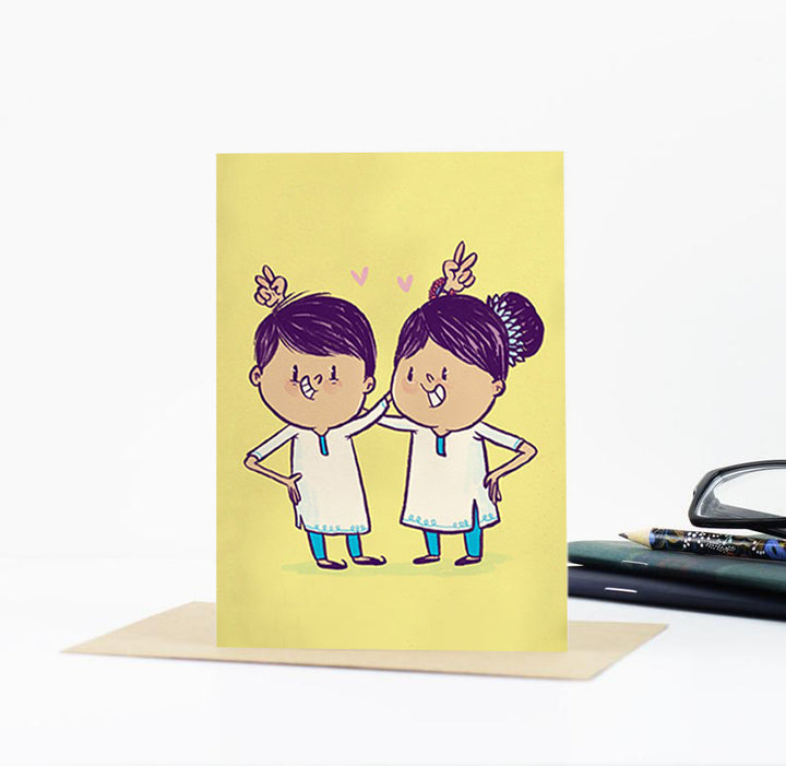 Bro And Sis Greeting Card