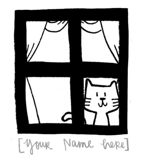 Window cat Name Custom Stamp - Alicia Souza